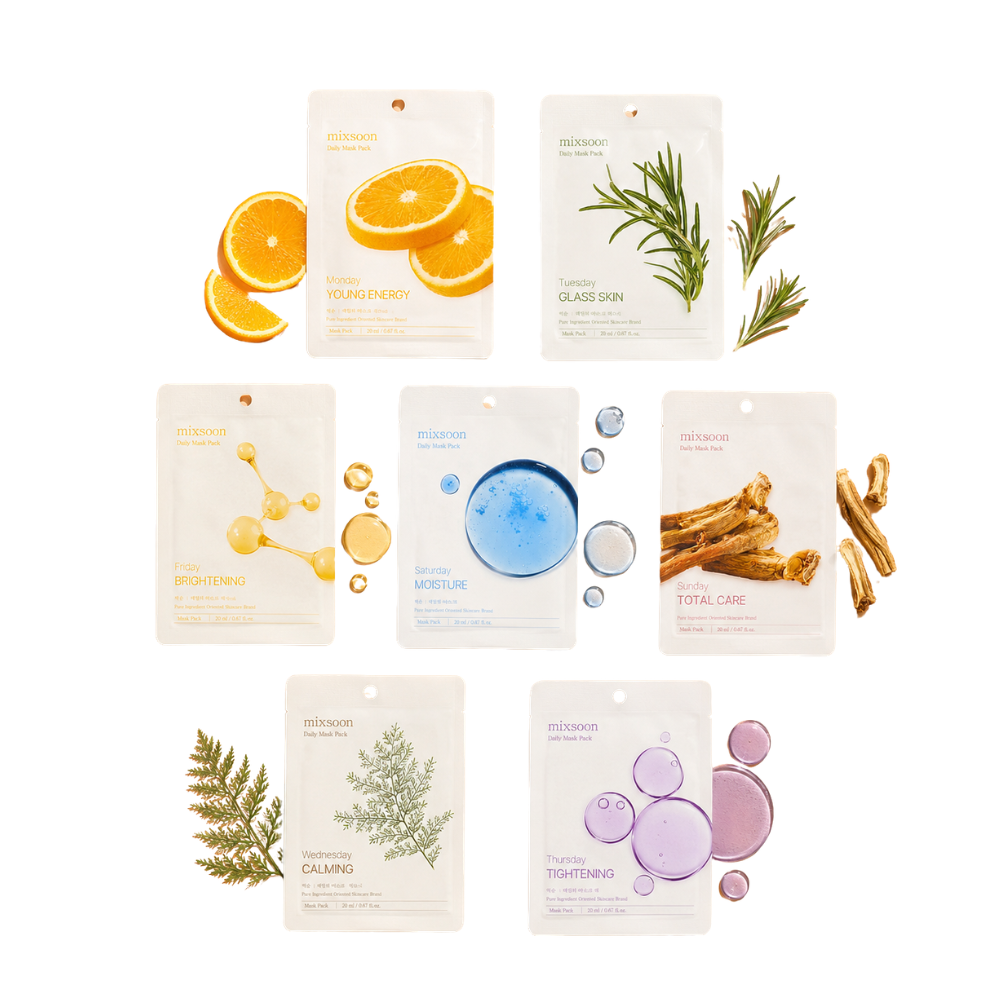 SEMANA DE CUIDADO FACIAL MIXSOON (7 MASCARILLAS)