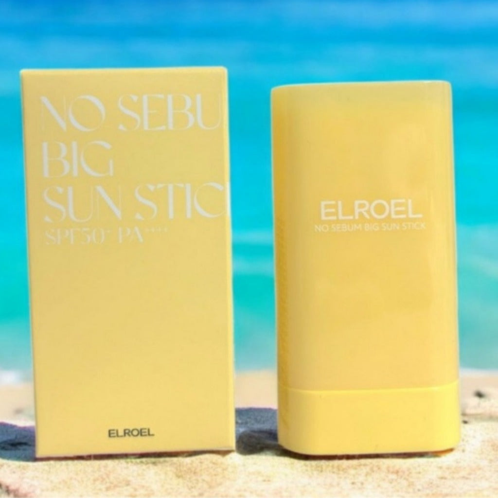 ELROEL No Sebum Big Sun Stick SPF50+ PA++++ | Protector Solar Coreano en Stick Anti-Grasa y Matificante 19g
