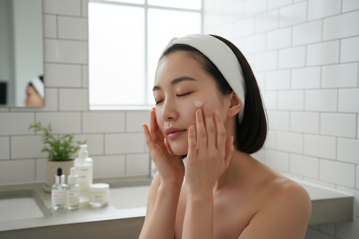Rutina coreana matutina para piel mixta a grasa en clima cálido